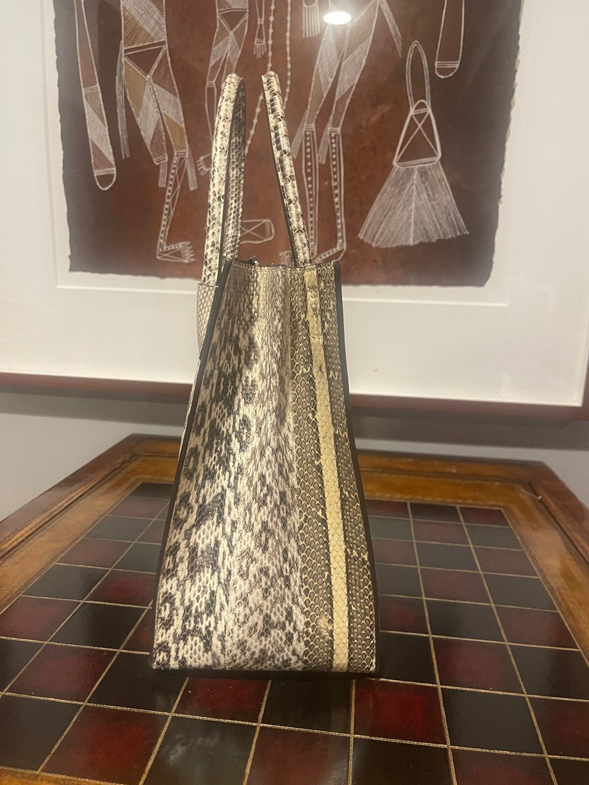 Michael Kors Mercer Large Snakeskin Tote w/ Crossbody Strap