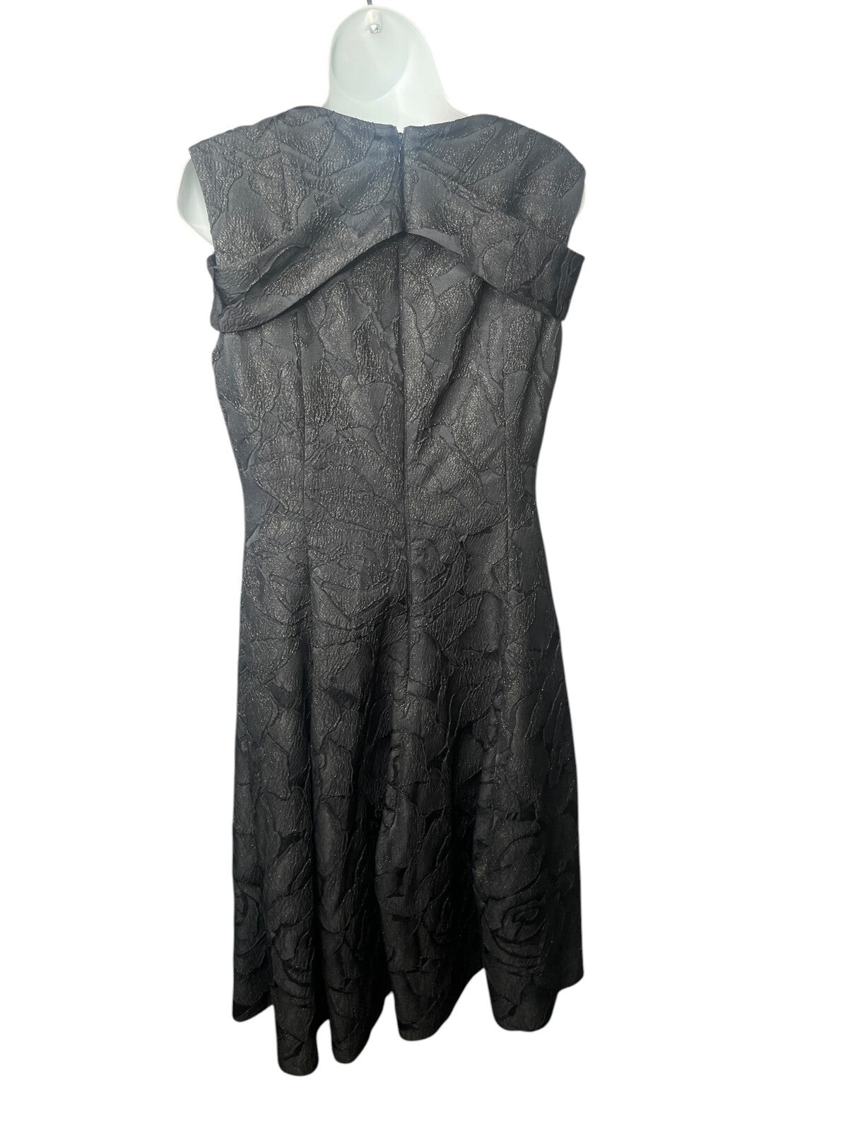 Talbot Runhof Black Jacquard Fit & Flare Cocktail Dress