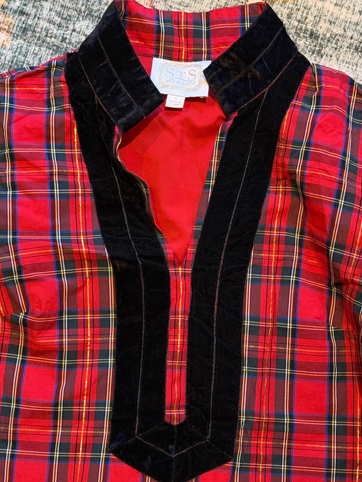STS Holiday Plaid Tunic Top