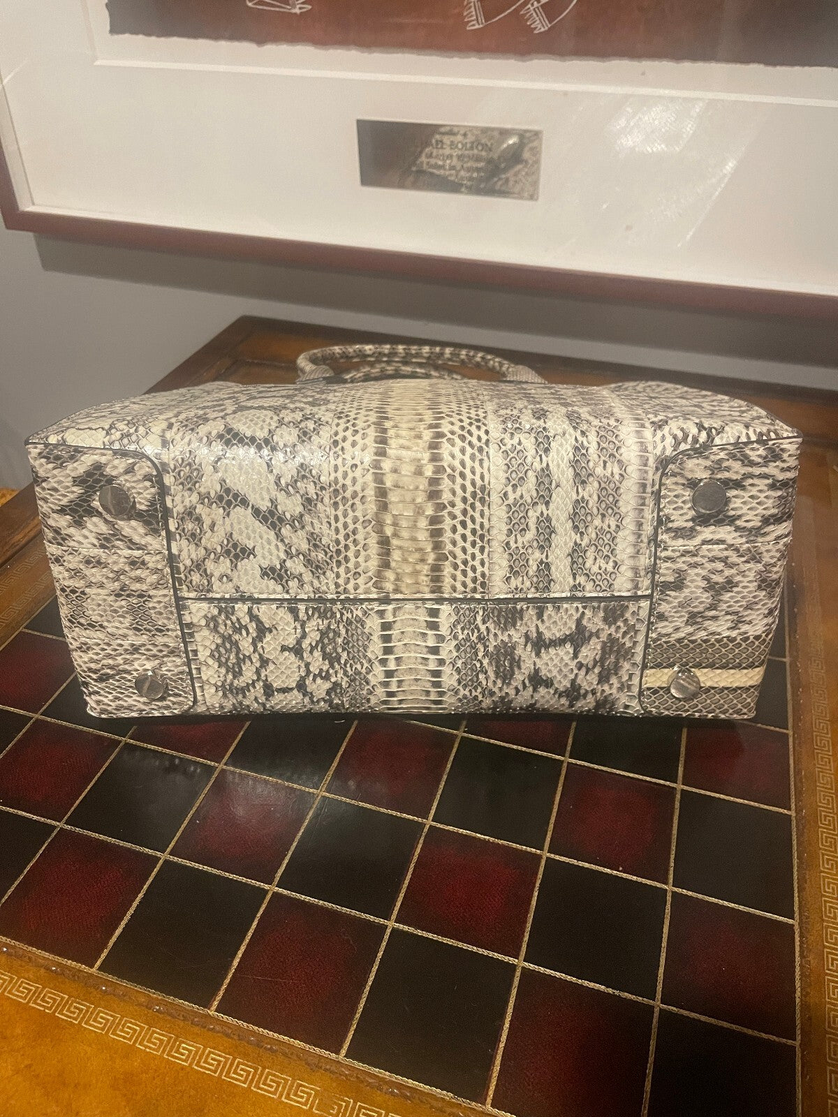 Michael Kors Mercer Large Snakeskin Tote w/ Crossbody Strap
