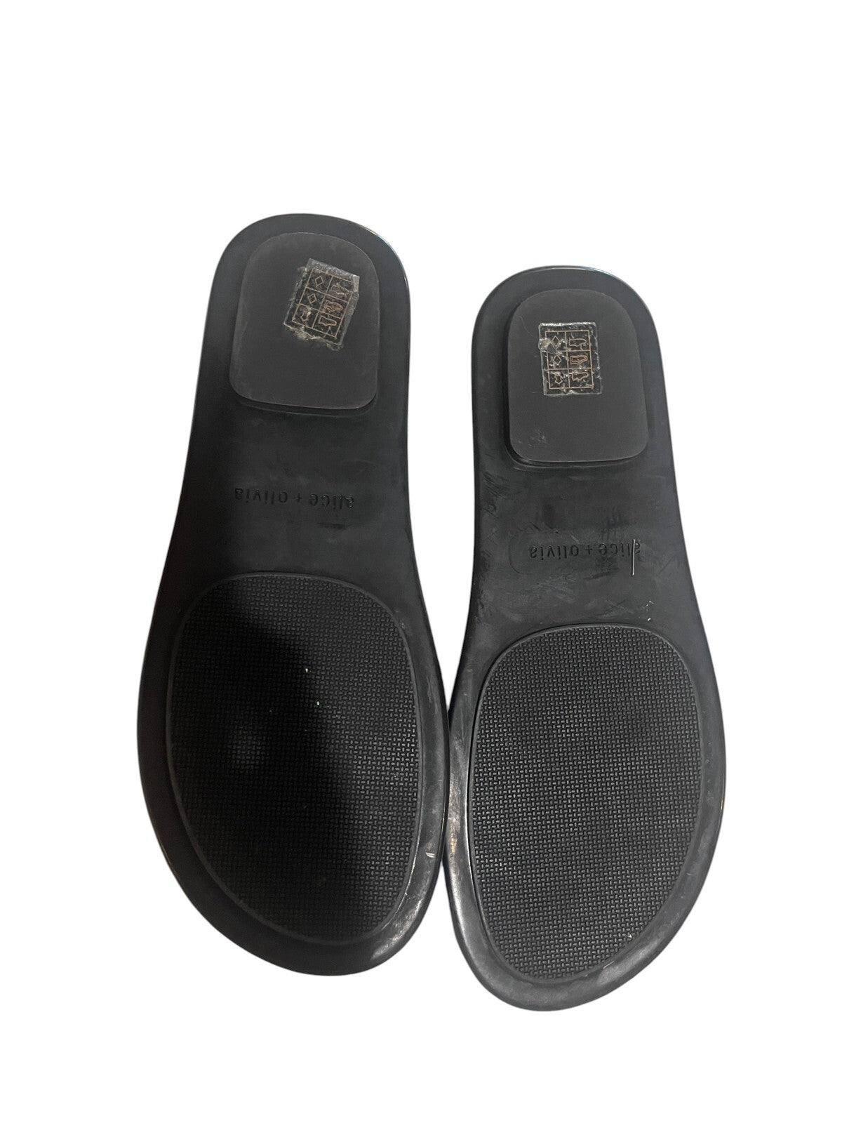 Alice & Olivia Tatumn "Good Vibes" Slide Crystal Sandals