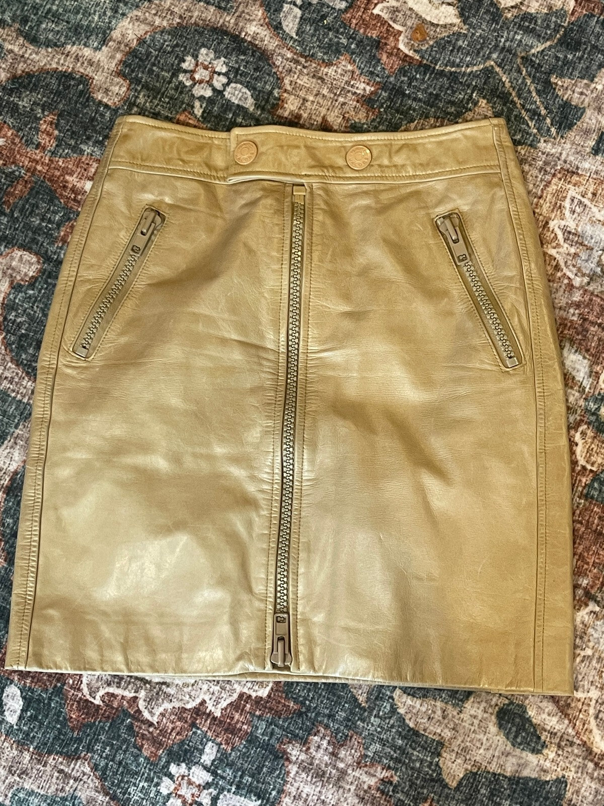 Marc Jacobs Zippered Leather Skirt