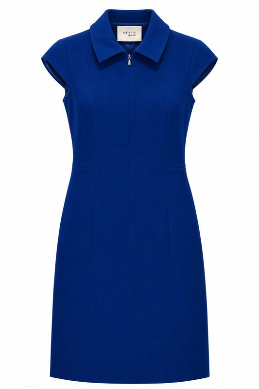 Akris Punto Cobalt Blue Collared Sheath Dress