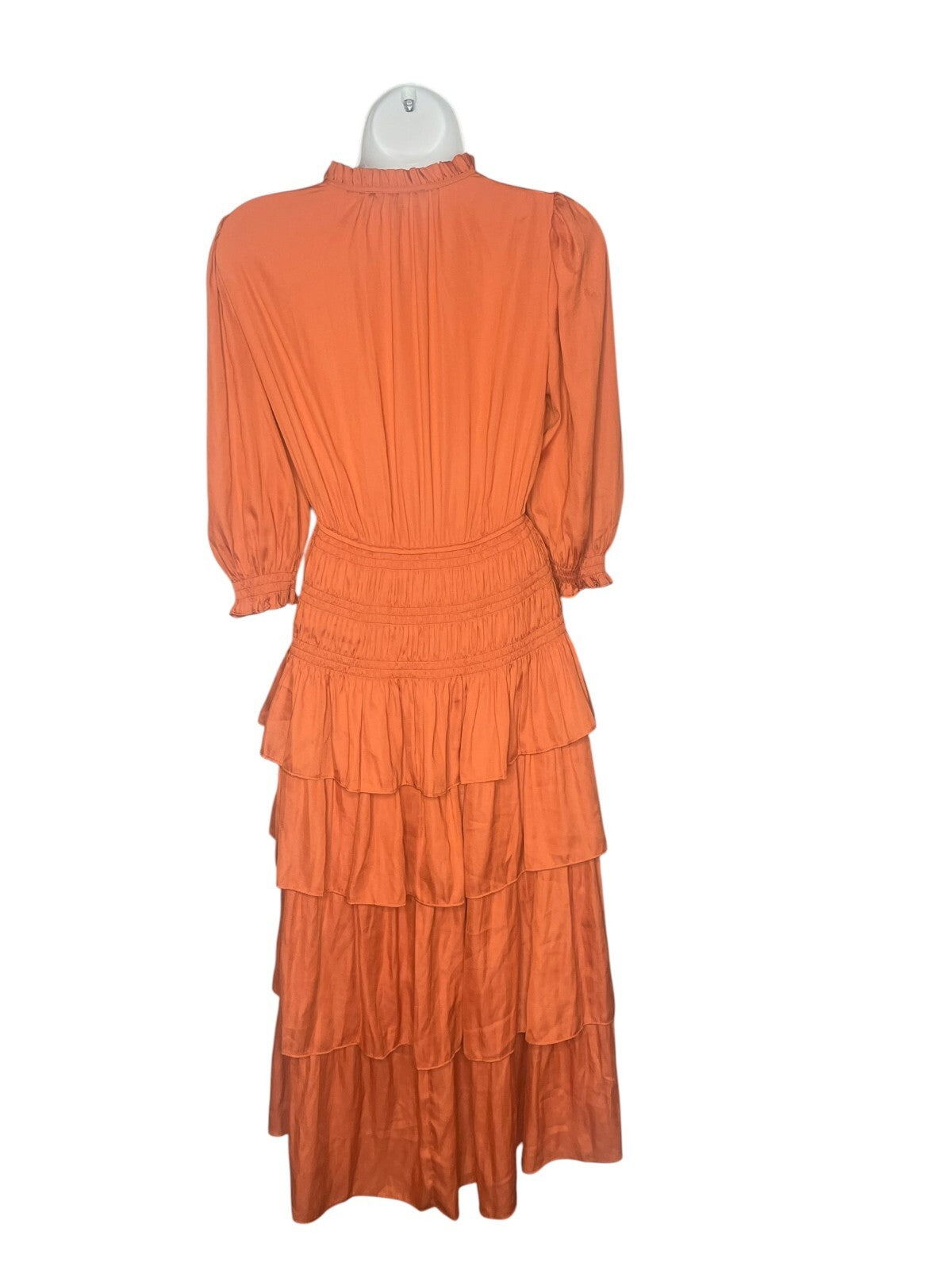 Mage Radjinette Layered Satin Dress In Orange - Size 34