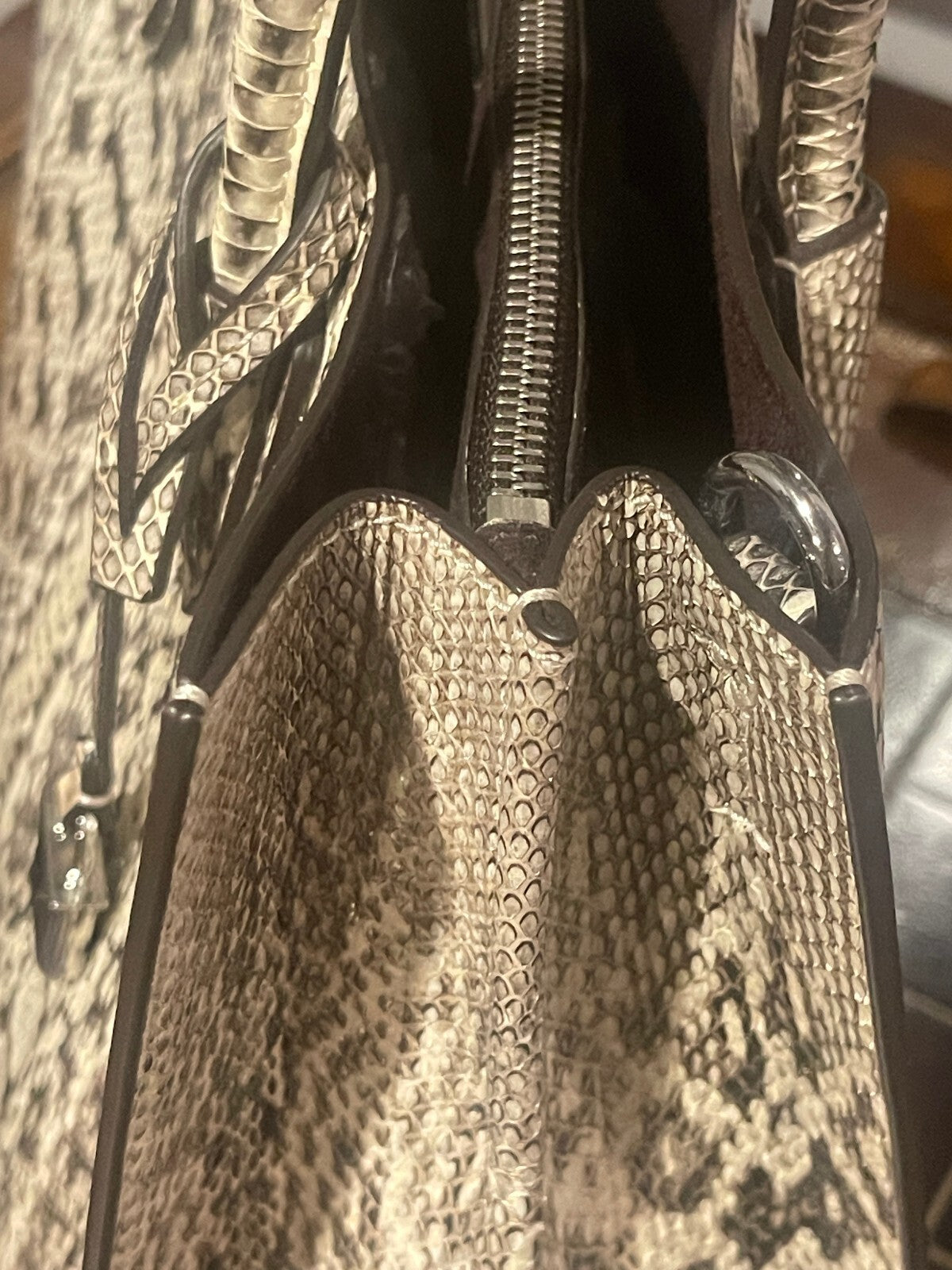 Michael Kors Mercer Large Snakeskin Tote w/ Crossbody Strap