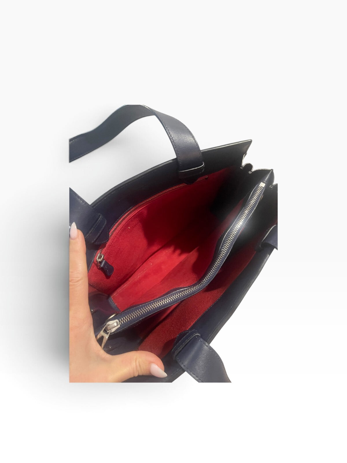 Max Mara Navy Whitney Tote
