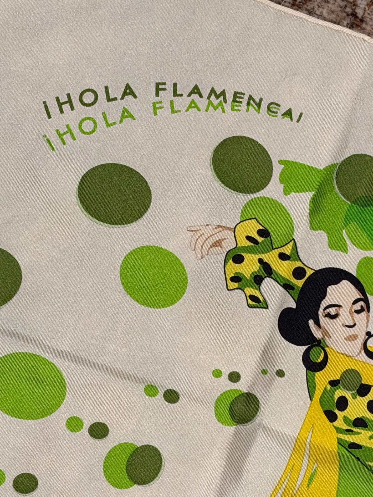 Hermes Scarf Silk Carre 90 Hola Flamenca Green