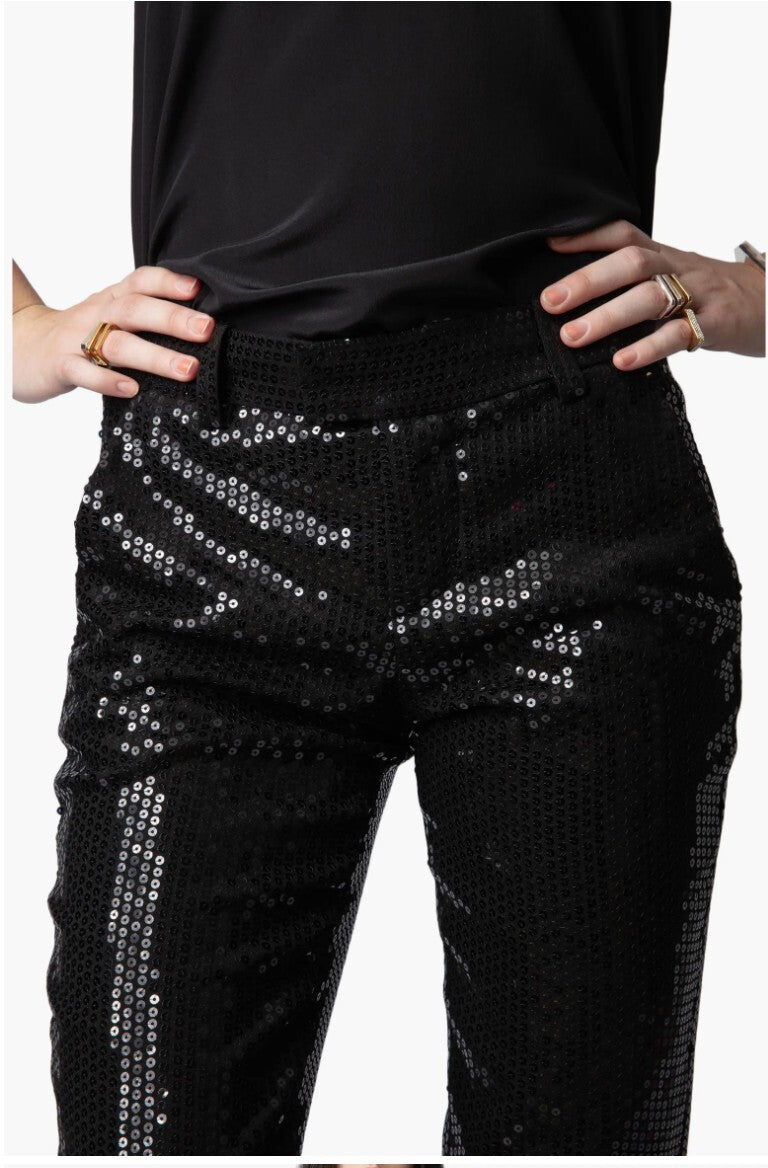 Zadig & Voltaire Prune Sequin Pants - Size 40