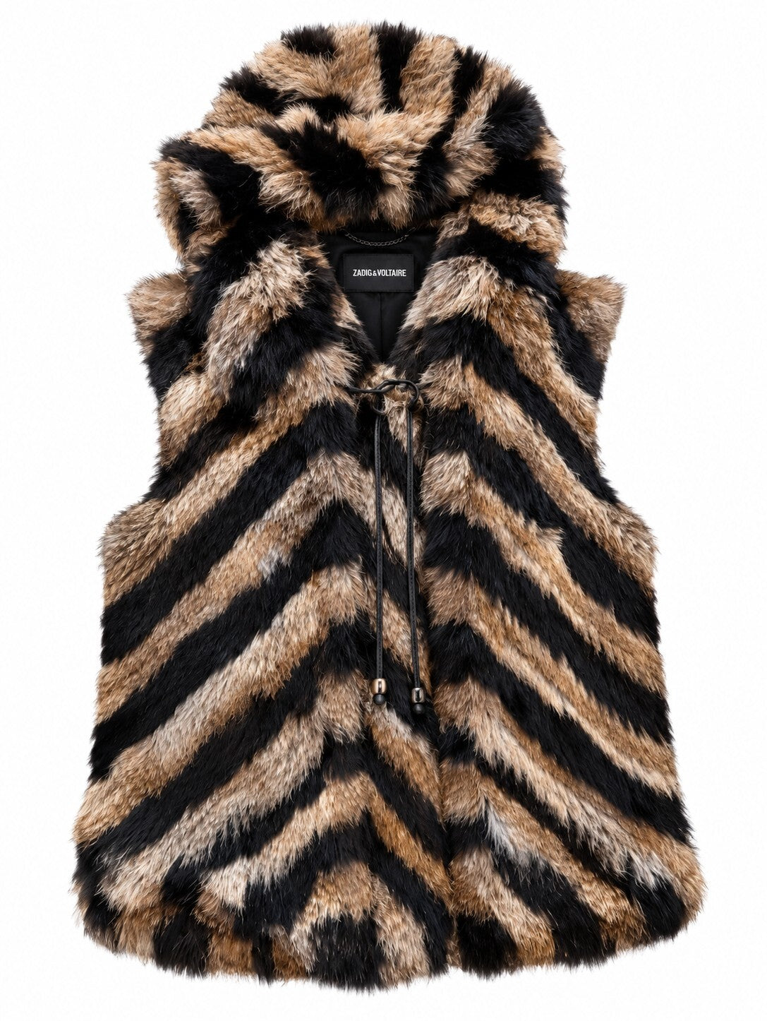 Zadig & Voltaire Finch Deluxe Rabbit Fur Hooded Vest