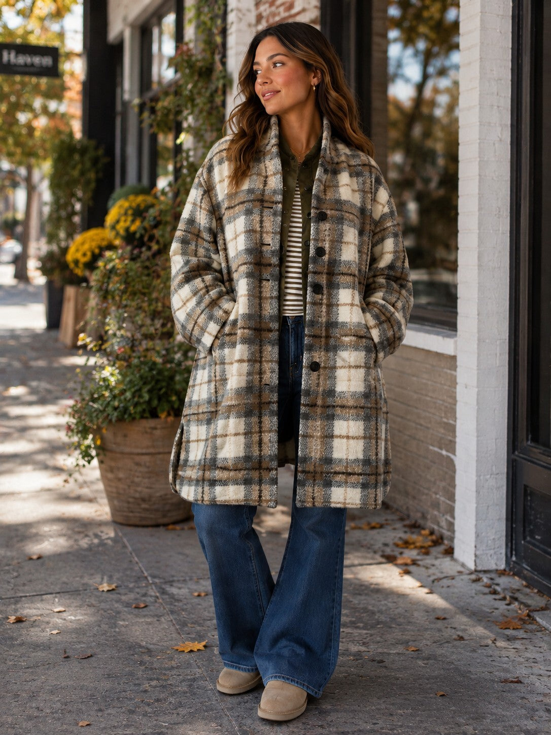 Isabel Marant Étoile Gabriel Plaid Wool Blend Coat