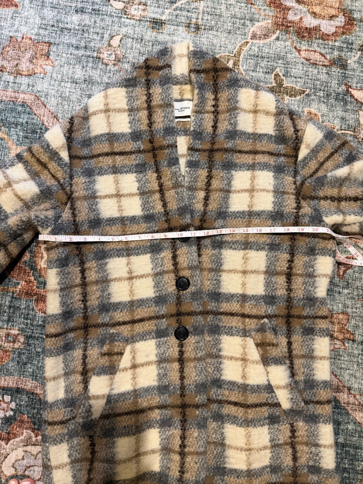 Oversized Isabel Marant Étoile Gabriel Plaid Wool Blend Coat