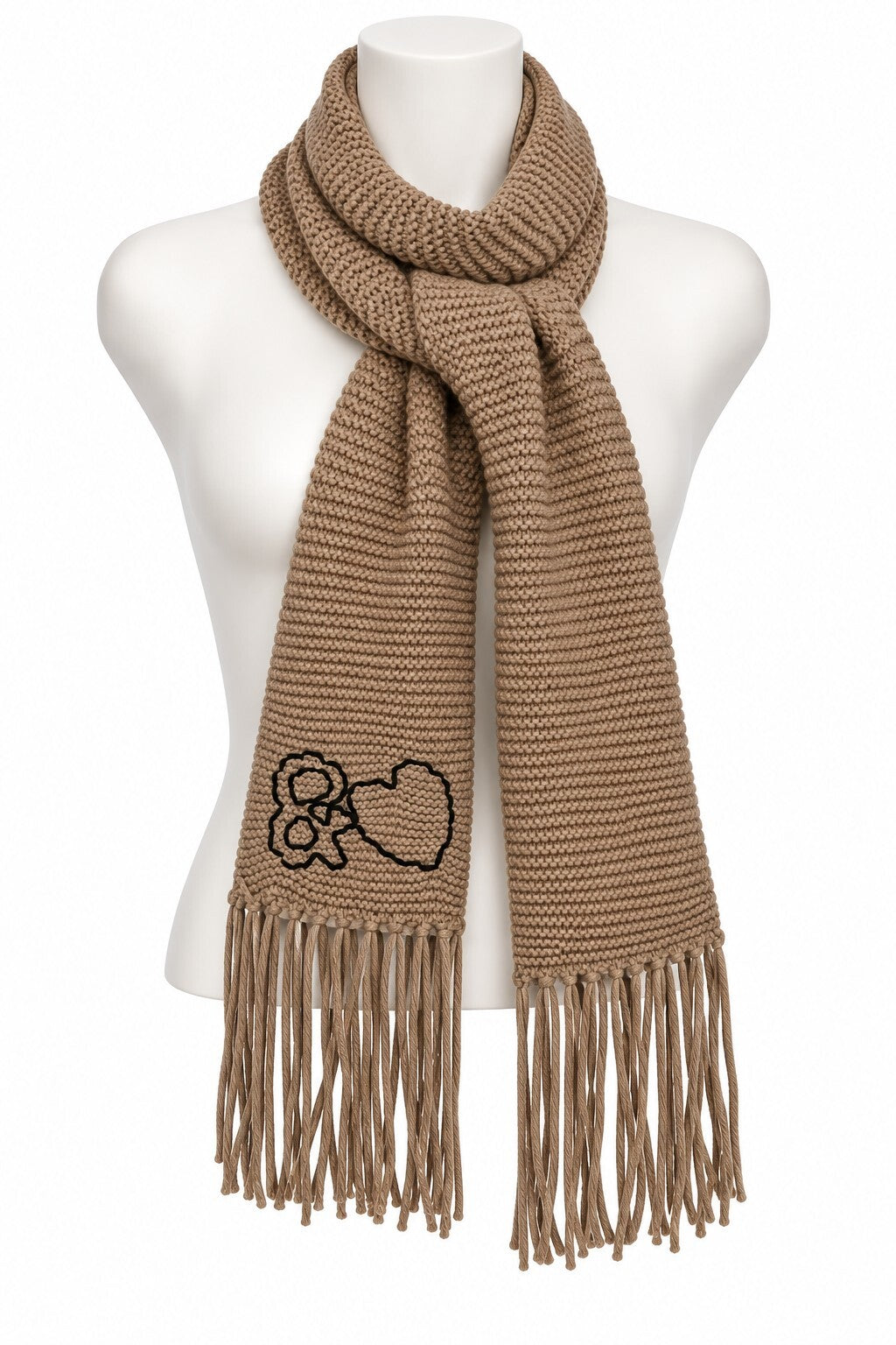 Kerri Rosenthal Cotton Cashmere Blend Knit Scarf with Fringe