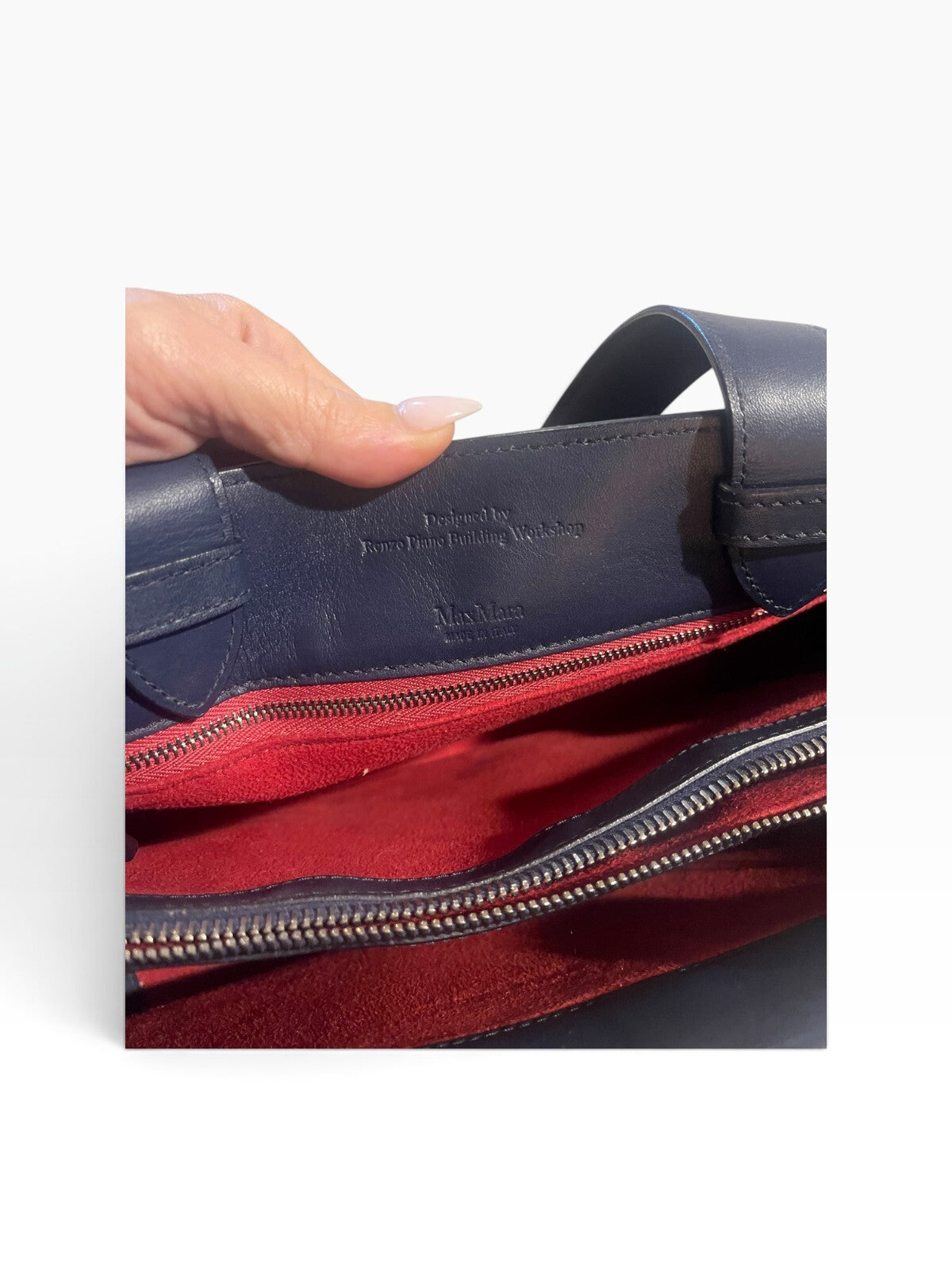 Max Mara Navy Whitney Tote