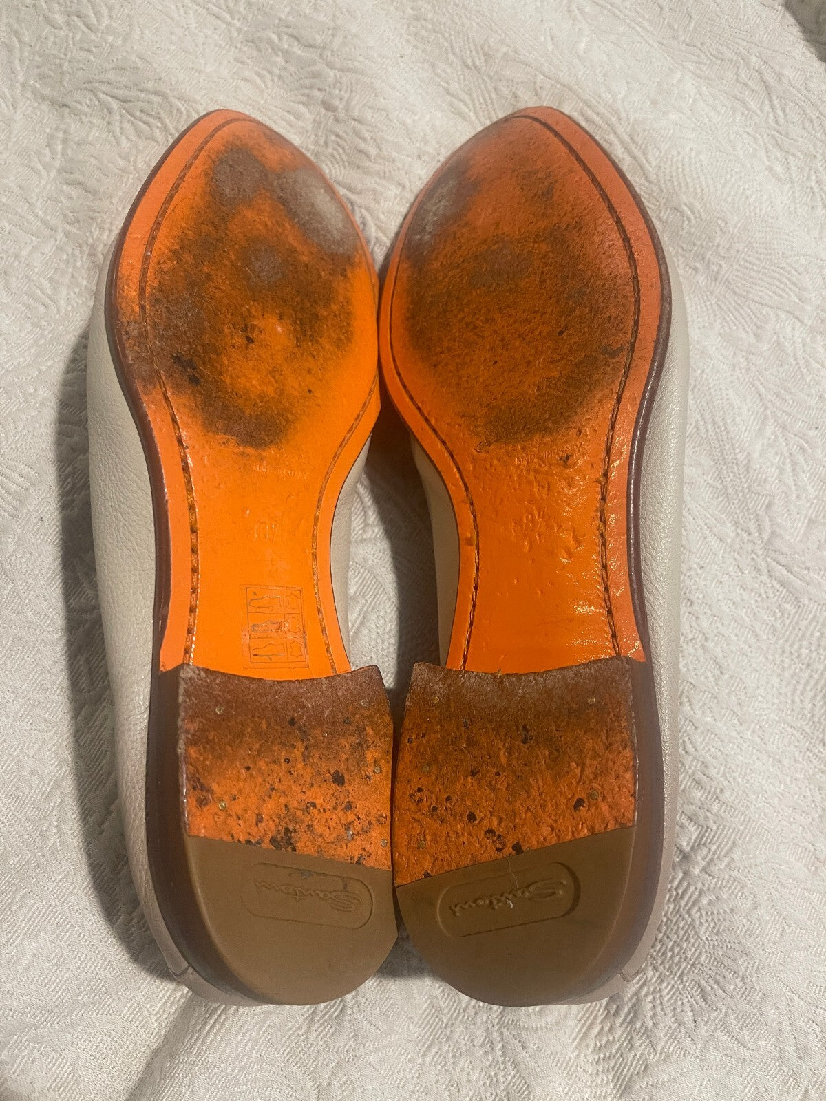 Santoni Beige Famed Leather Loafer - Size 38.5