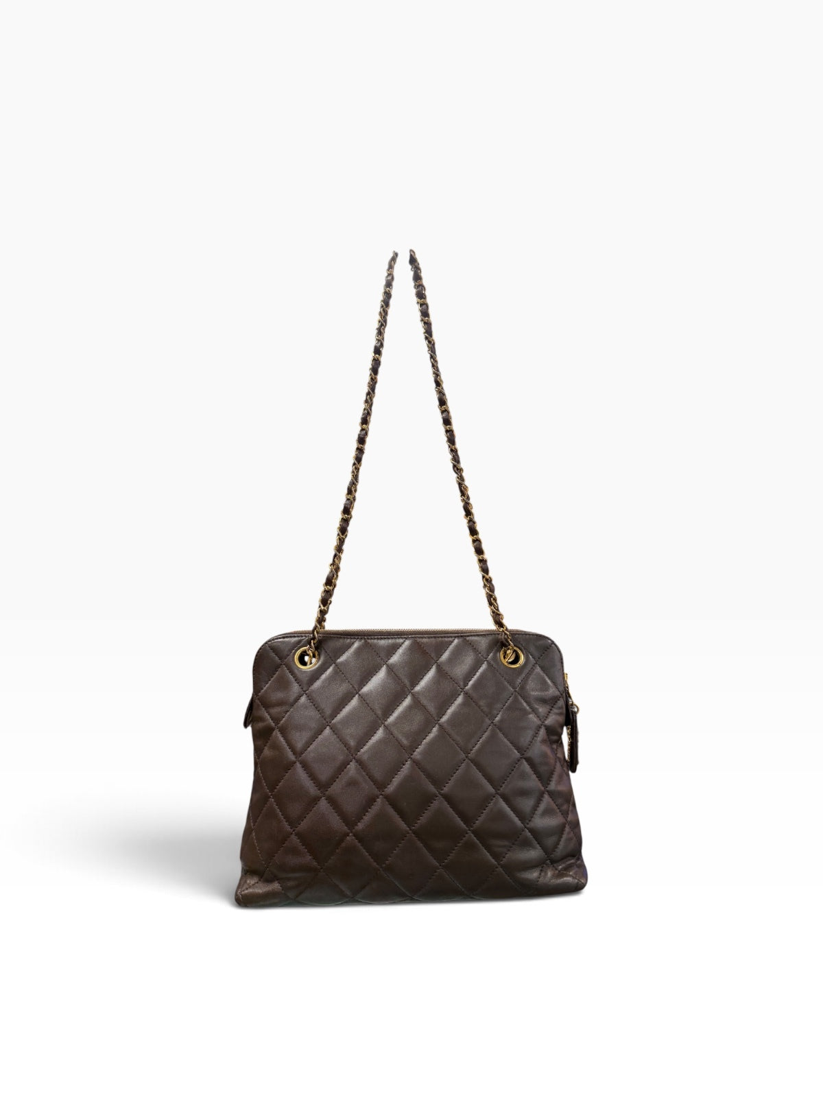 Chanel brown leather shoulder bag