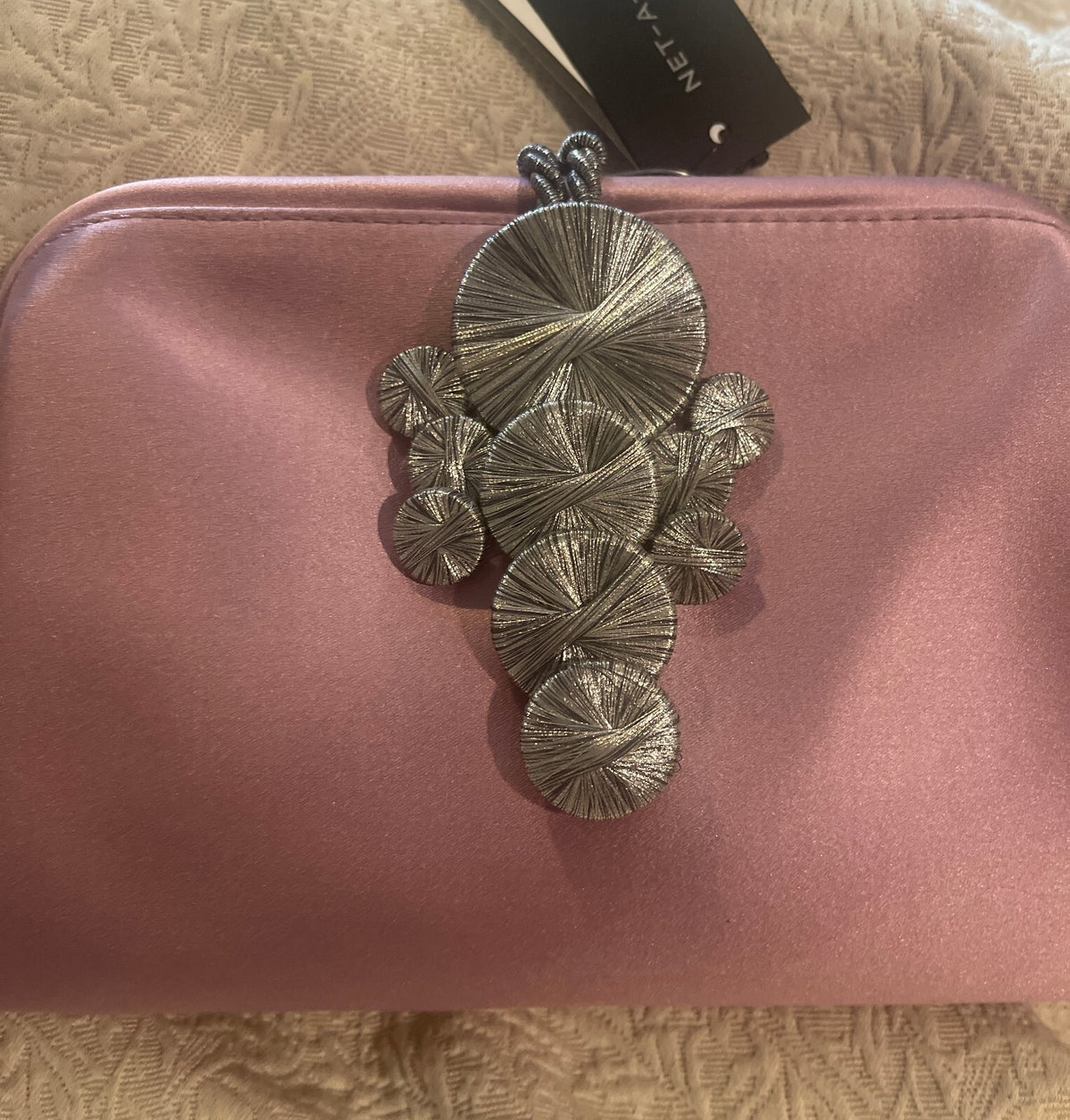 NWT Serena Uziyel Alessa Satin Clutch