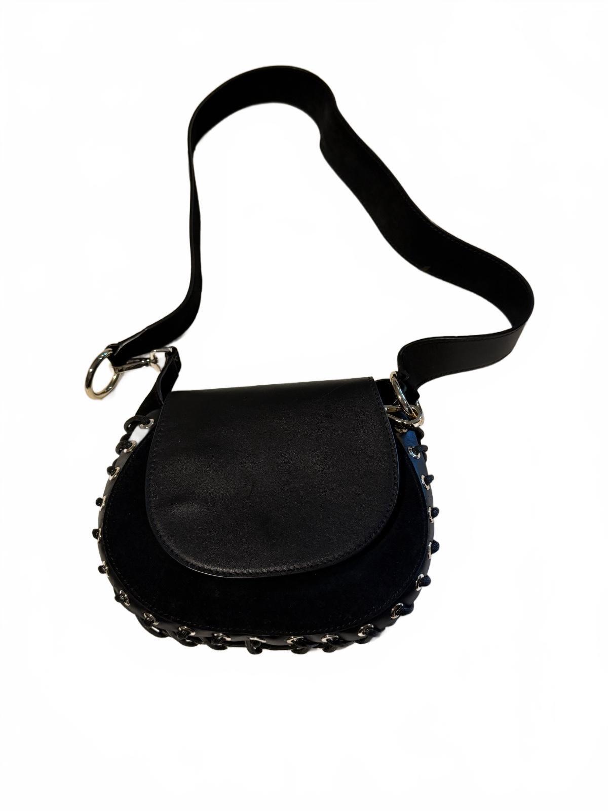 Maje Leather & Suede Lace-up Shoulder Bag