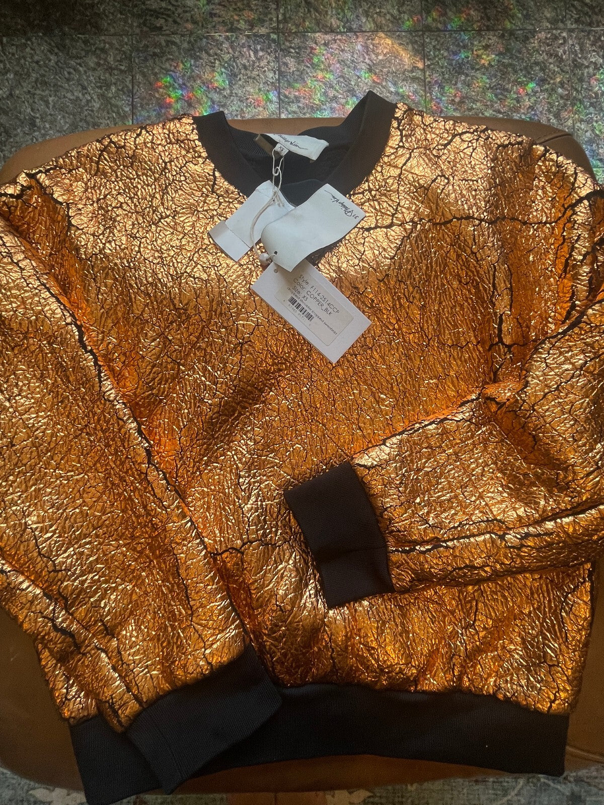 NWT 3.1 Phillip Lim Metallic Crewneck Top
