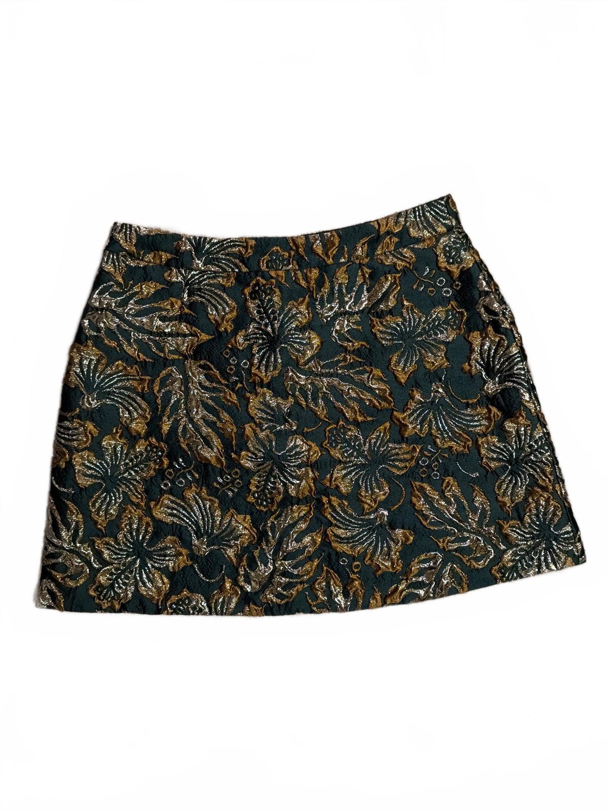 Prada Gold & Green Brocade mini skirt