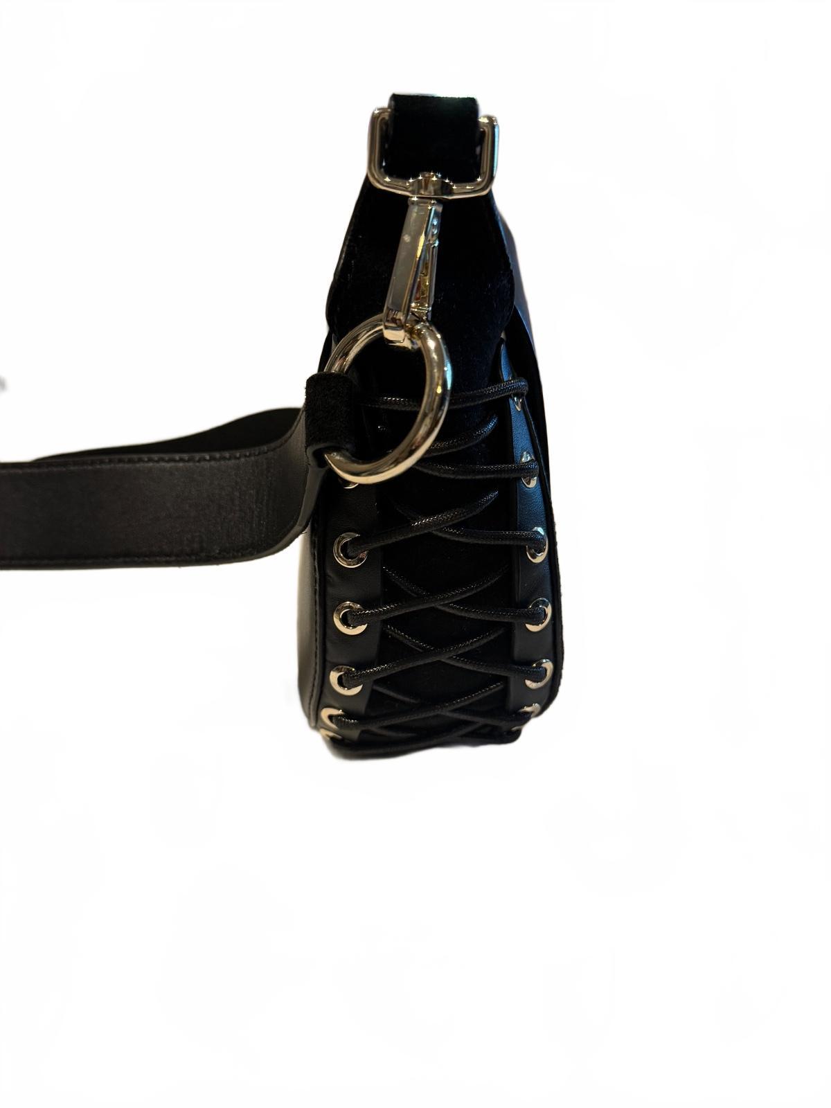 Maje Leather & Suede Lace-up Shoulder Bag
