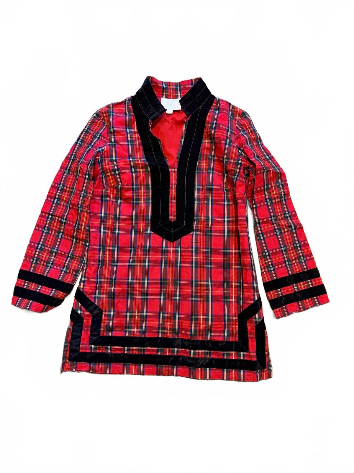 STS Holiday Plaid Tunic Top