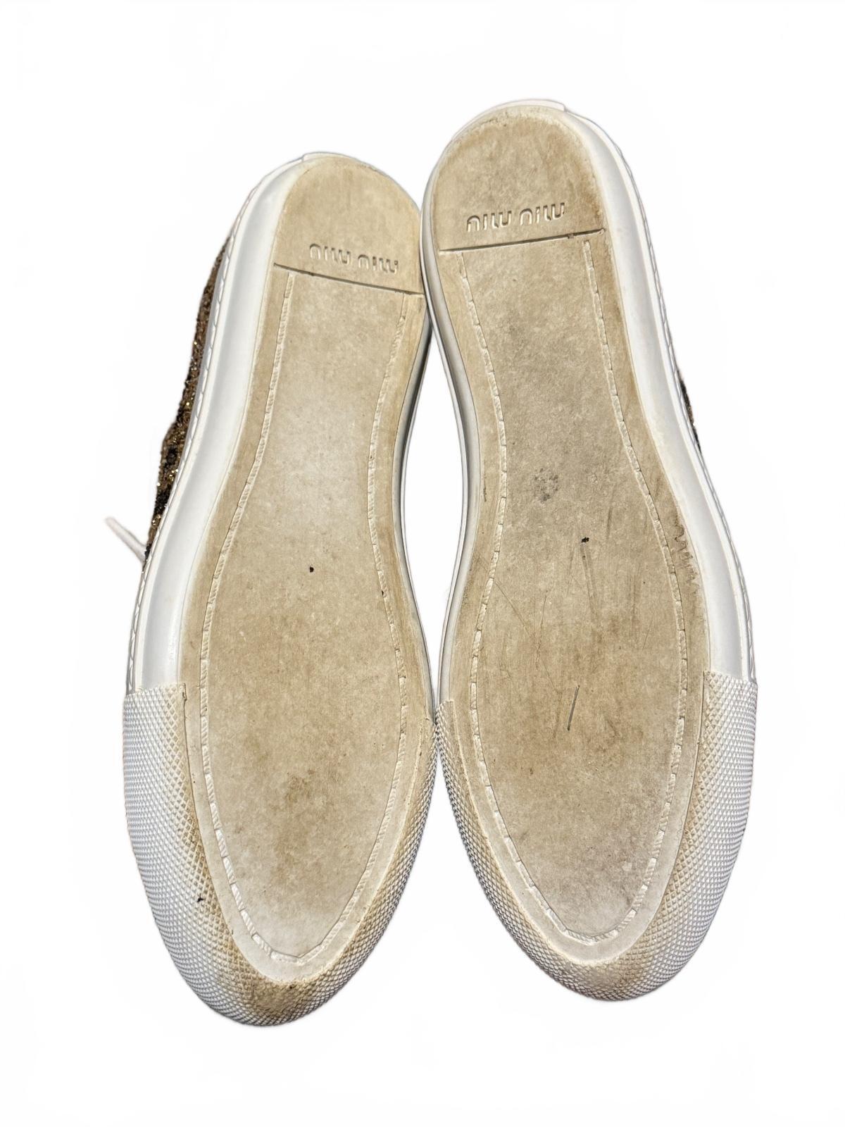 Miu Miu Gold Glitter Sneakers