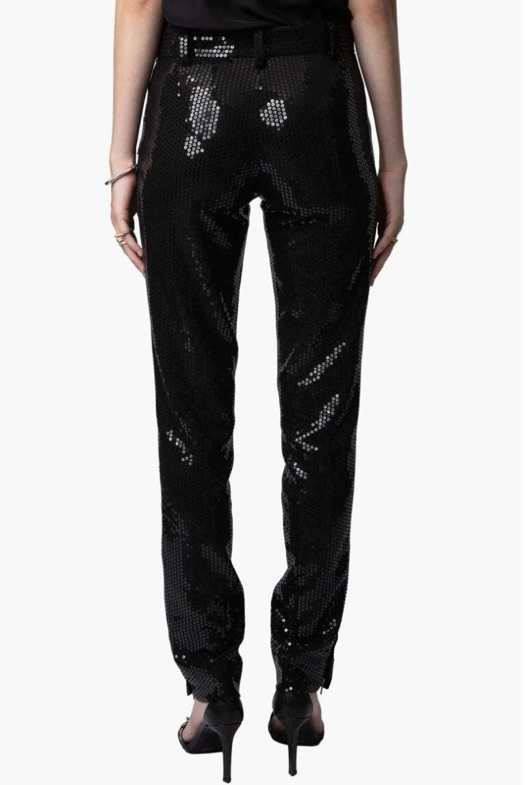 Zadig & Voltaire Prune Sequin Pants - Size 40