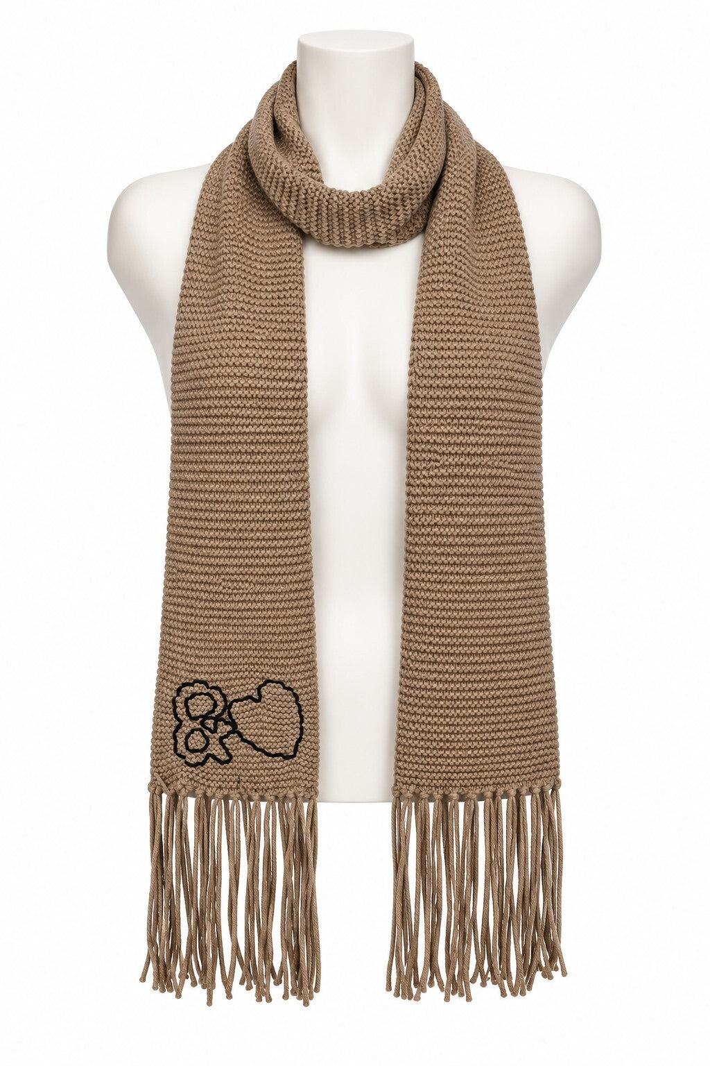 Kerri Rosenthal Cotton Cashmere Blend Knit Scarf with Fringe