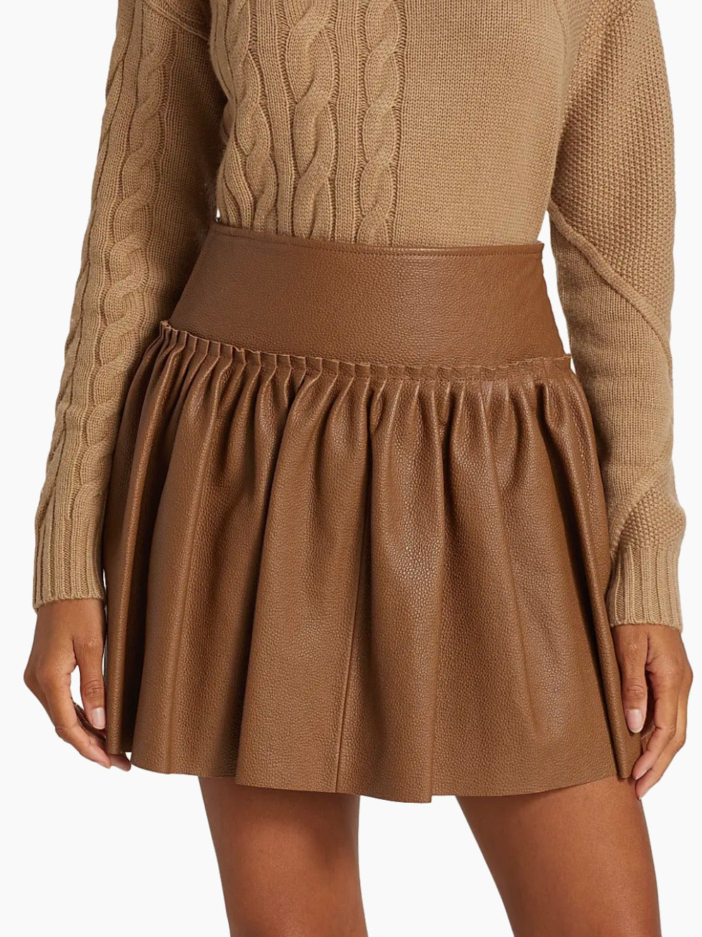Max Mara Tritone Leather Mini Skirt - Size 8