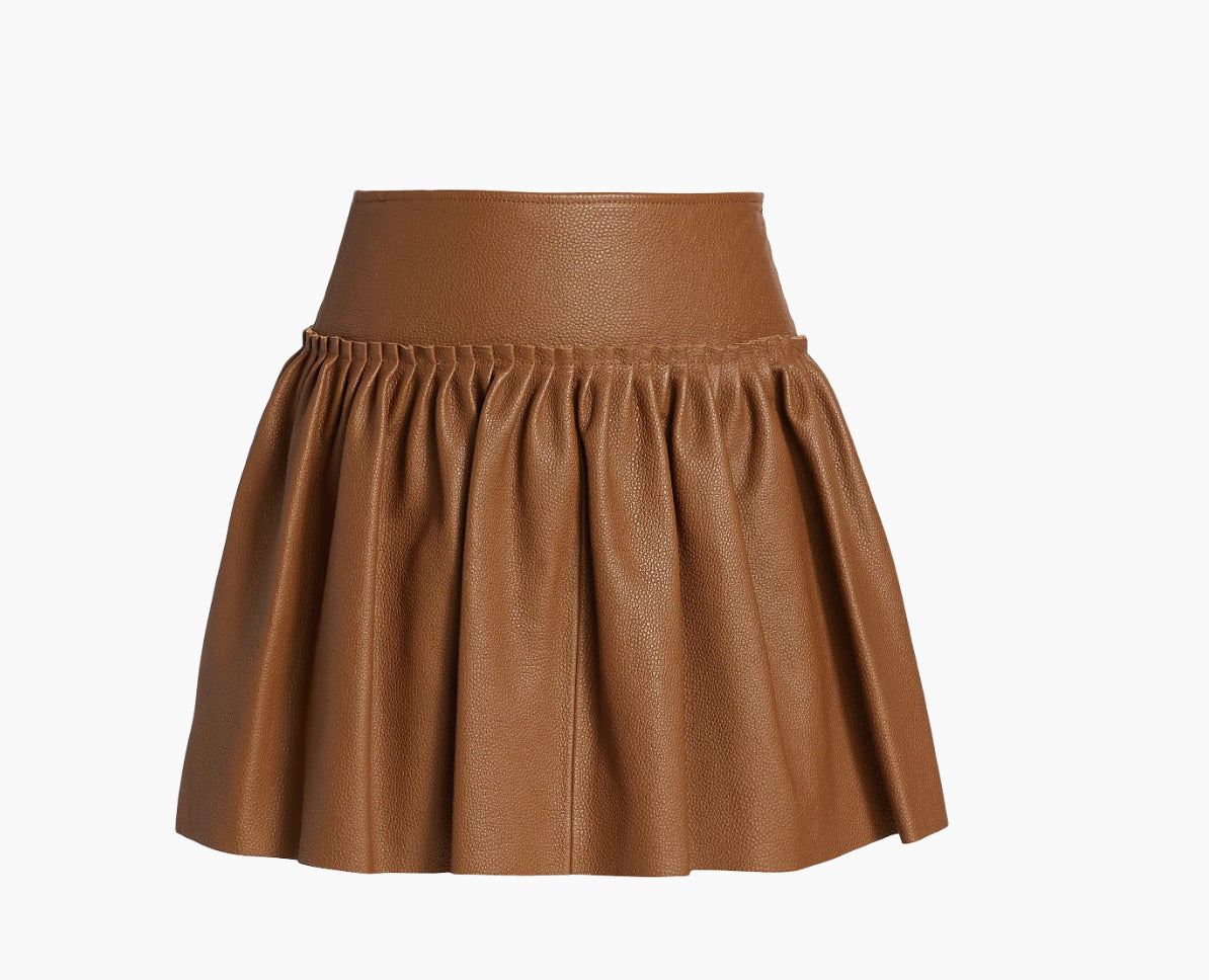 Max Mara Tritone Leather Mini Skirt - Size 8