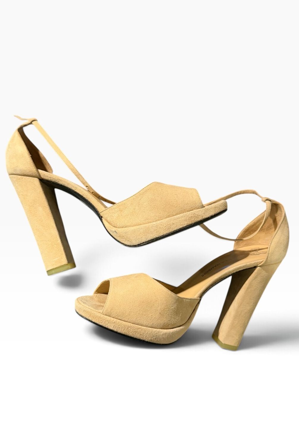 Francesca Mambrini Peep Toe Heels w/ shoe clips