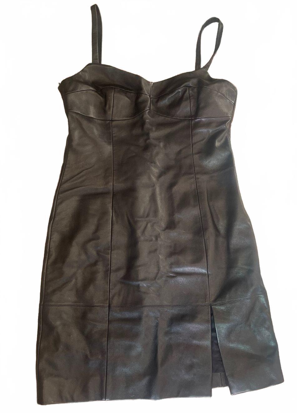 Michael Kors Collection Leather Sleeveless Dress