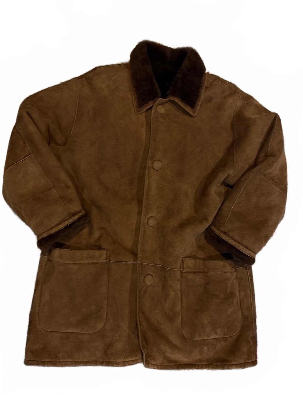 Denimaxx Men's Reversible Shearling Leather Coat