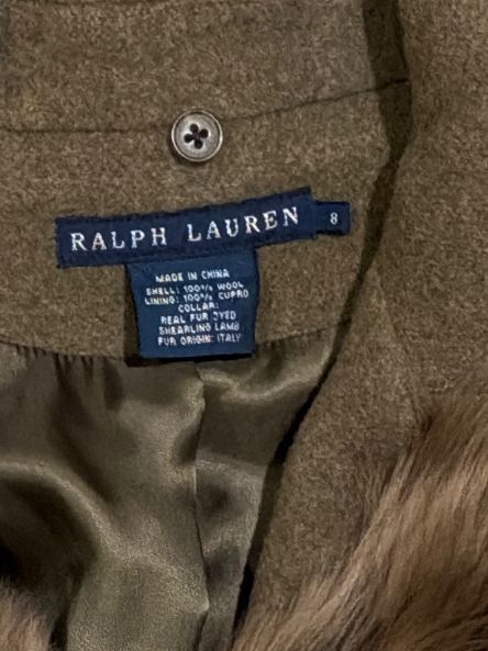 Ralph Lauren wool Coat w/ Detachable Real Fur Collar