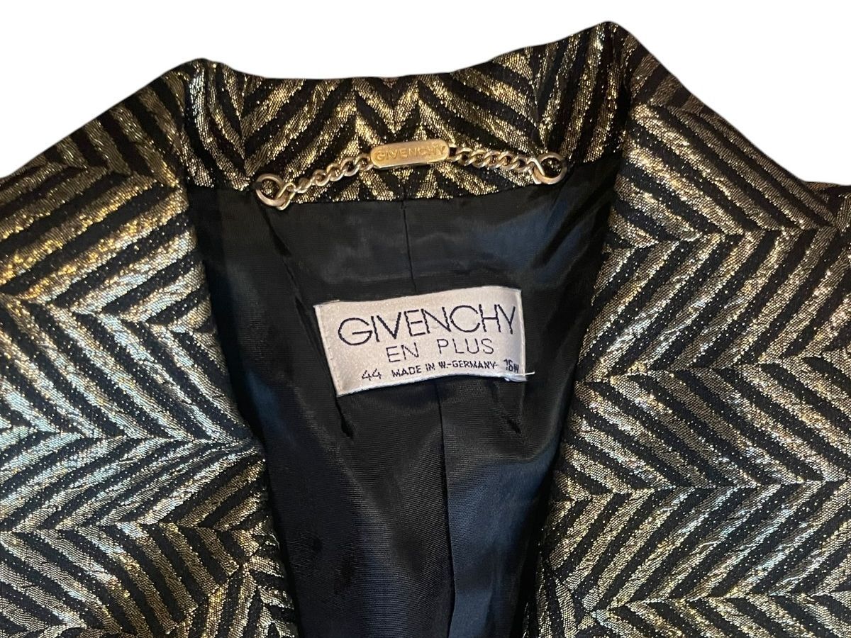 Rare* Vintage Givenchy En Plus Metallic Chevron Blazer