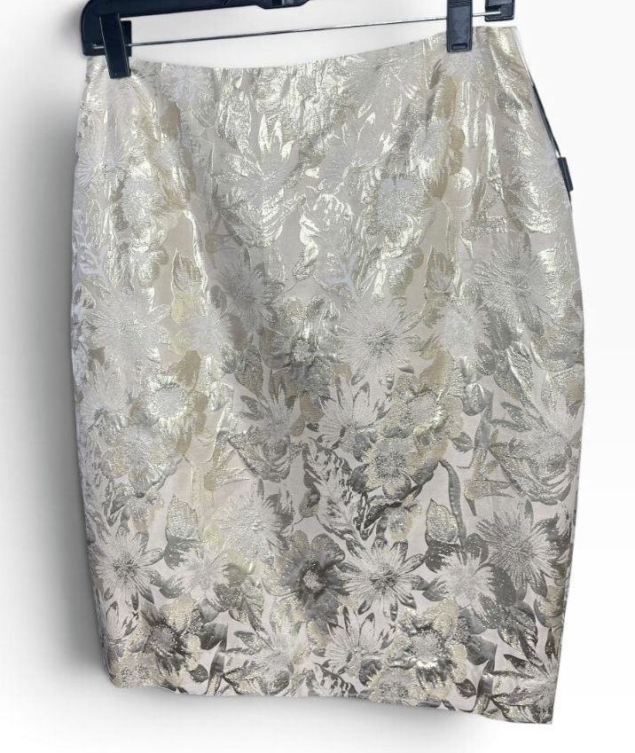 NWT ESCADA Rock Skirt Metallic Gold Floral Jacquard