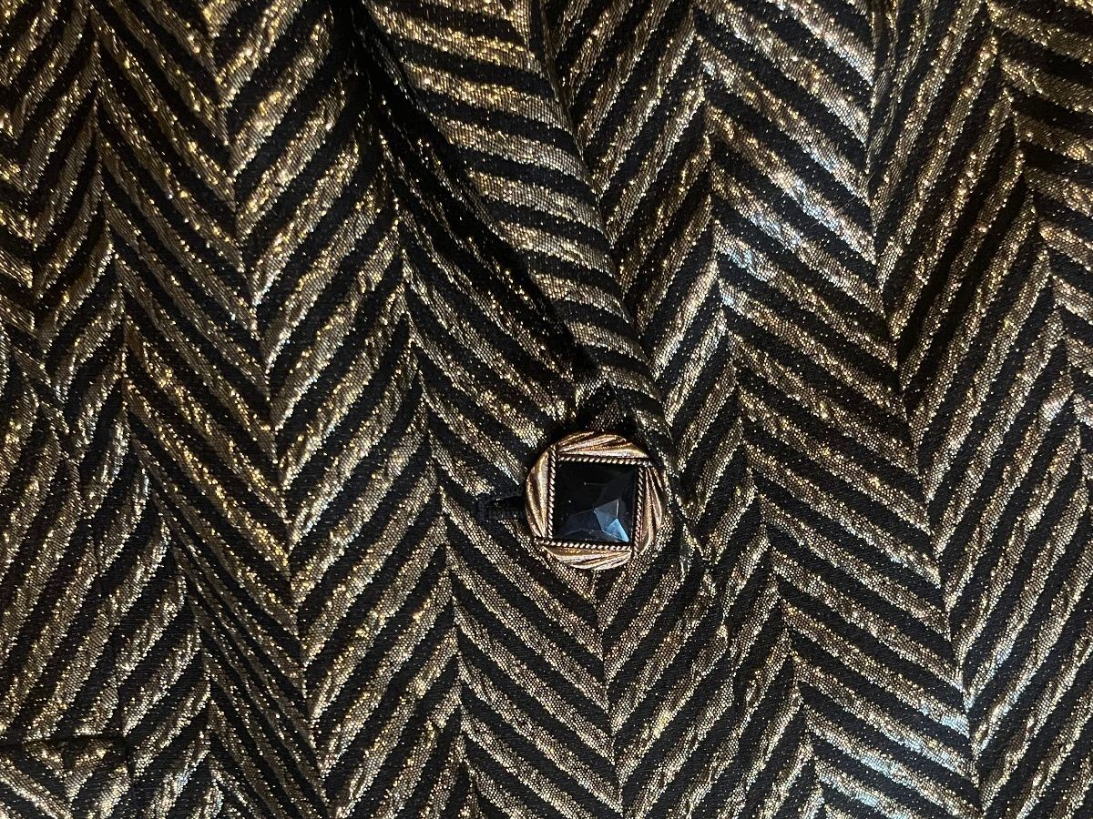 Rare* Vintage Givenchy En Plus Metallic Chevron Blazer