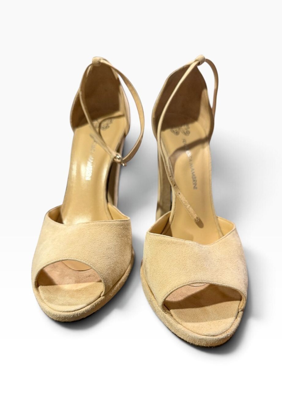 Francesca Mambrini Peep Toe Heels w/ shoe clips