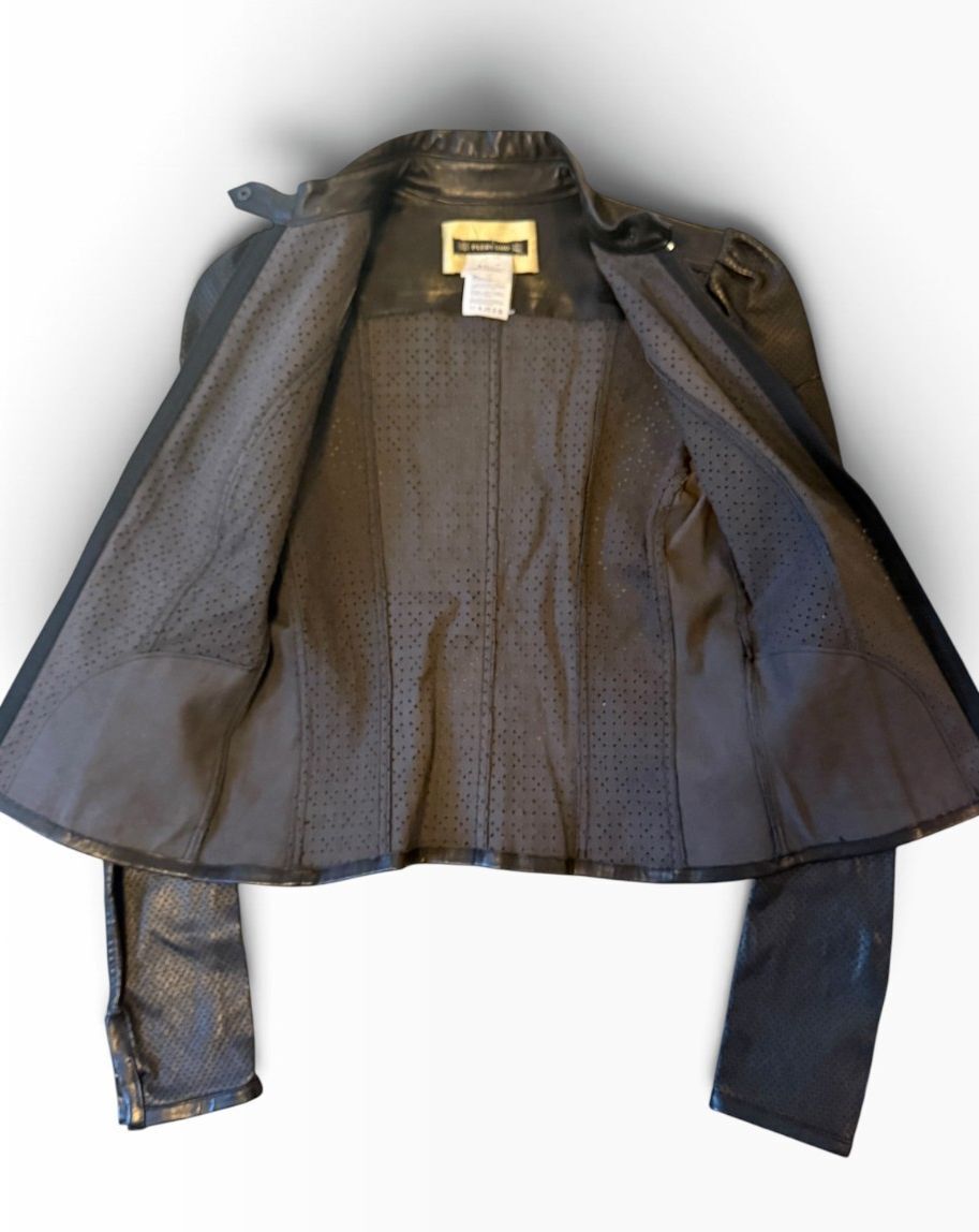 Vintage Plein Sud Perforated Leather Jacket