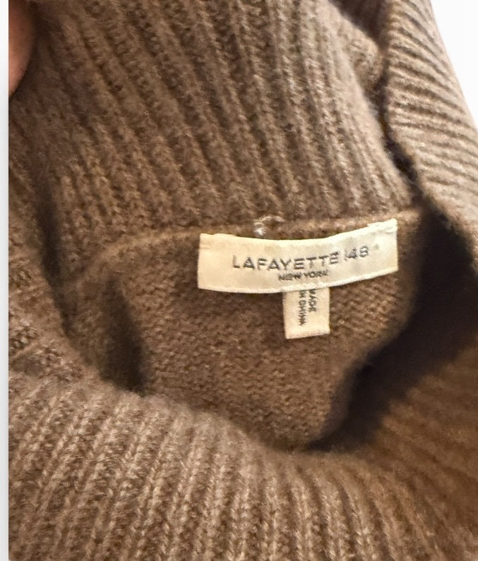 Lafayette 148 cashmere w/Fox Fur Trim Sweater
