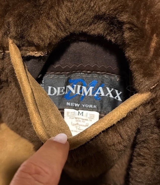 Denimaxx Men's Reversible Shearling Leather Coat