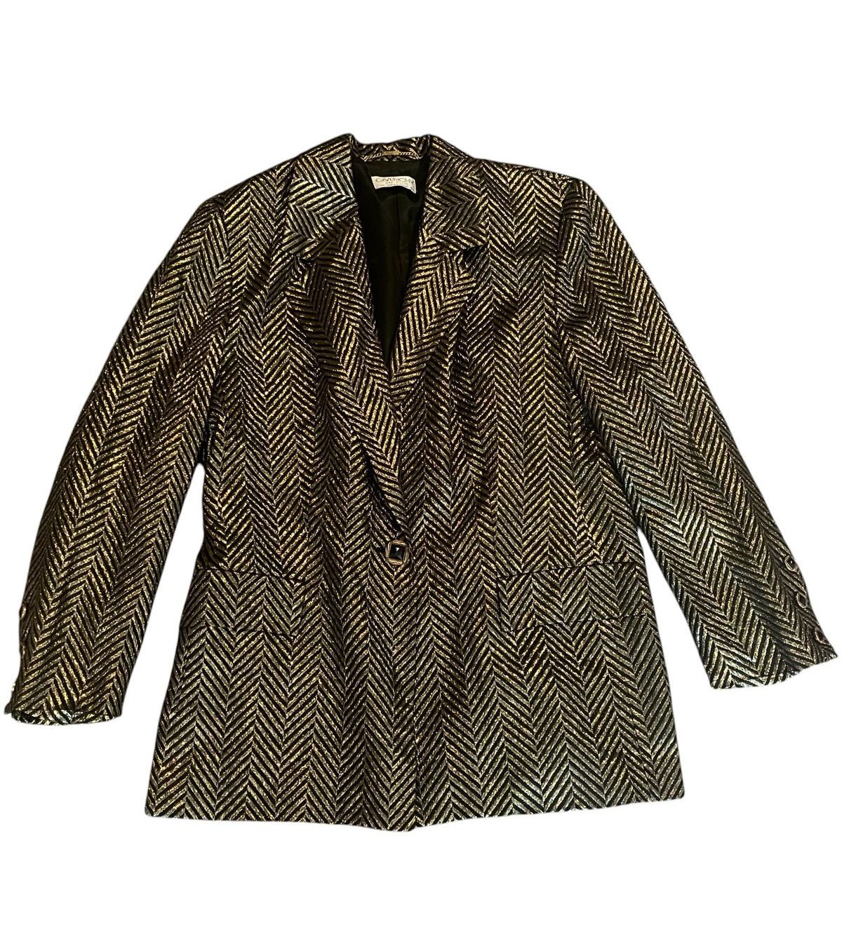 Rare* Vintage Givenchy En Plus Metallic Chevron Blazer