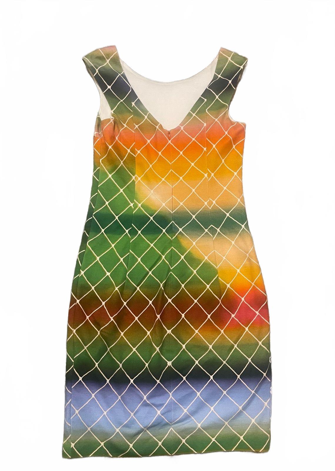 Akris Punto - Rainbow Ombre Diamond Print Midi Dress