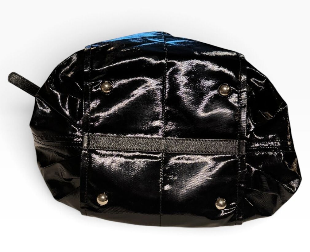 Tod's Black Glazed Coated Canvas Sacca Tote