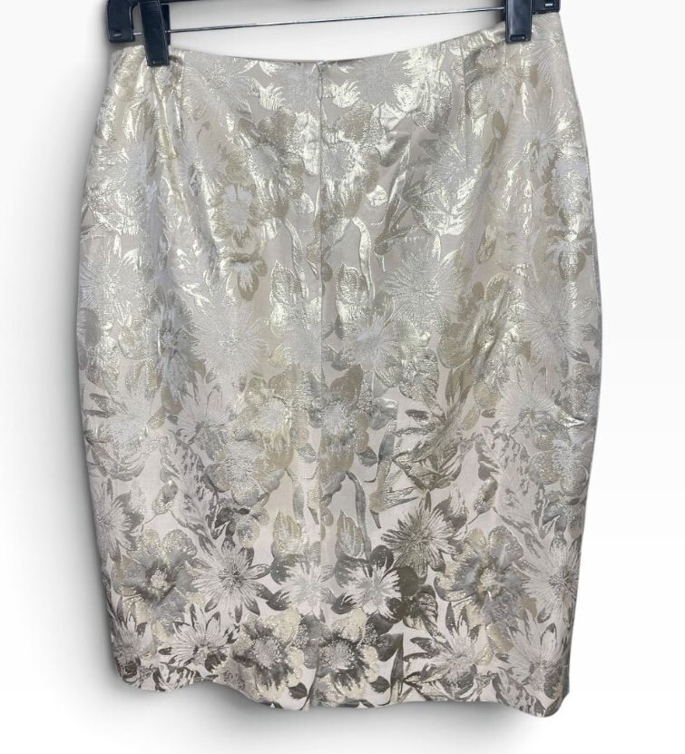 NWT ESCADA Rock Skirt Metallic Gold Floral Jacquard
