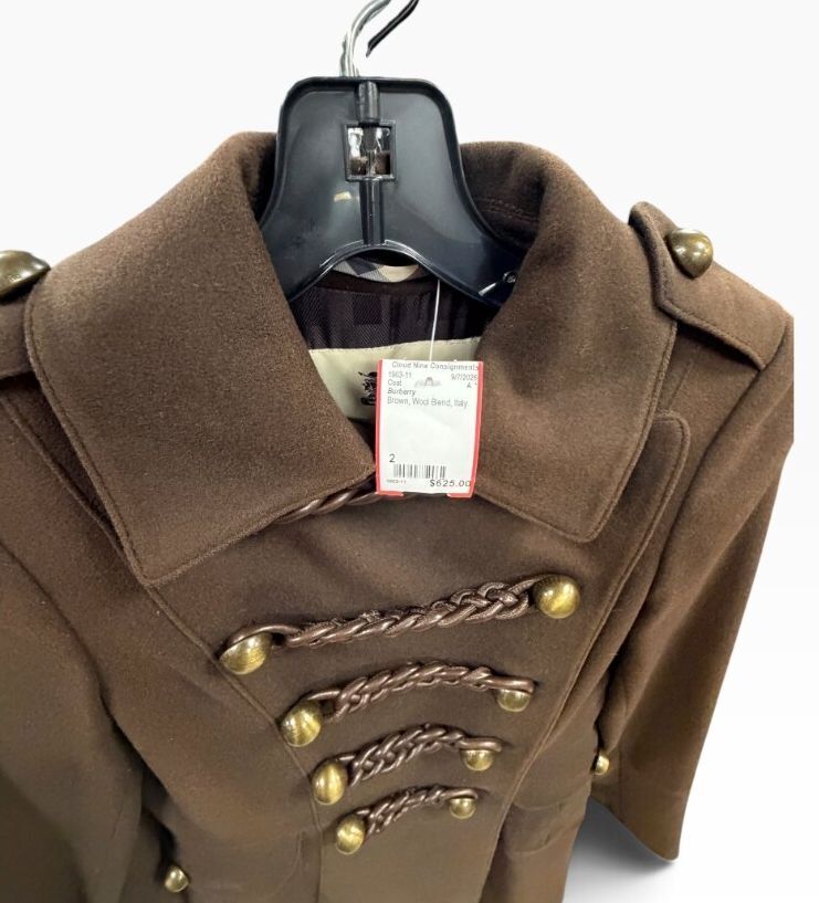 Burberry London Brown Military Wool Coat