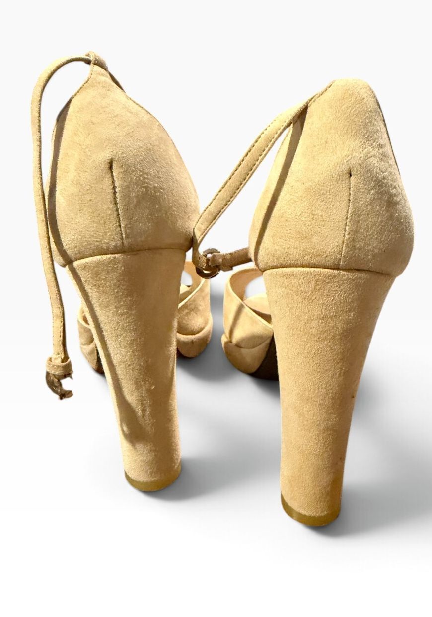 Francesca Mambrini Peep Toe Heels w/ shoe clips