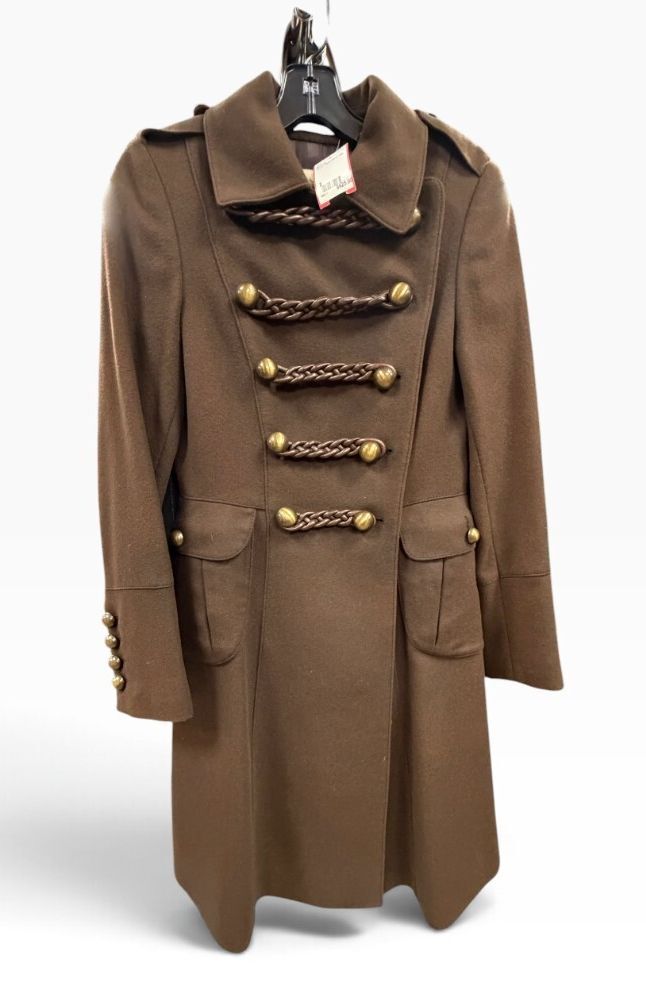 Burberry London Brown Military Wool Coat