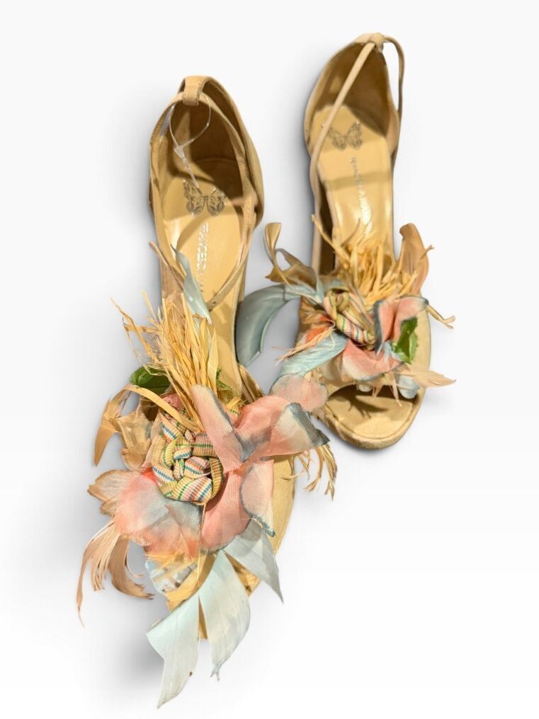 Francesca Mambrini Peep Toe Heels w/ shoe clips