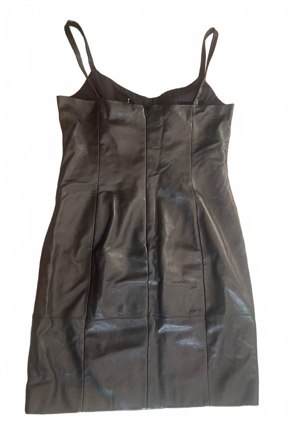 Michael Kors Collection Leather Sleeveless Dress